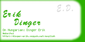 erik dinger business card